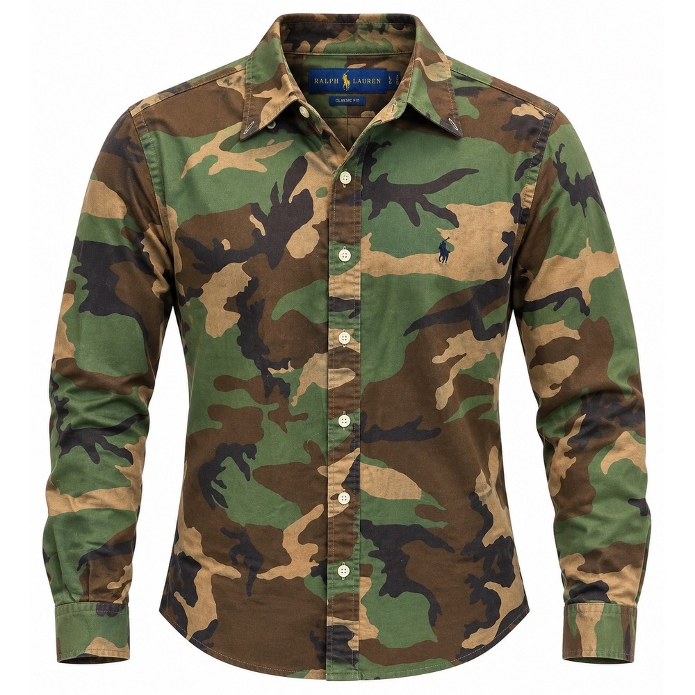 Polo Ralph Lauren Mens Classic Fit Camo Oxford Shirt Camouflage Pony Logo L